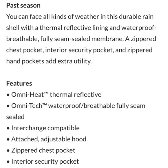 NWT Columbia Parkchester Jacket Element Omni Tech Coat - Picture 15 of 16